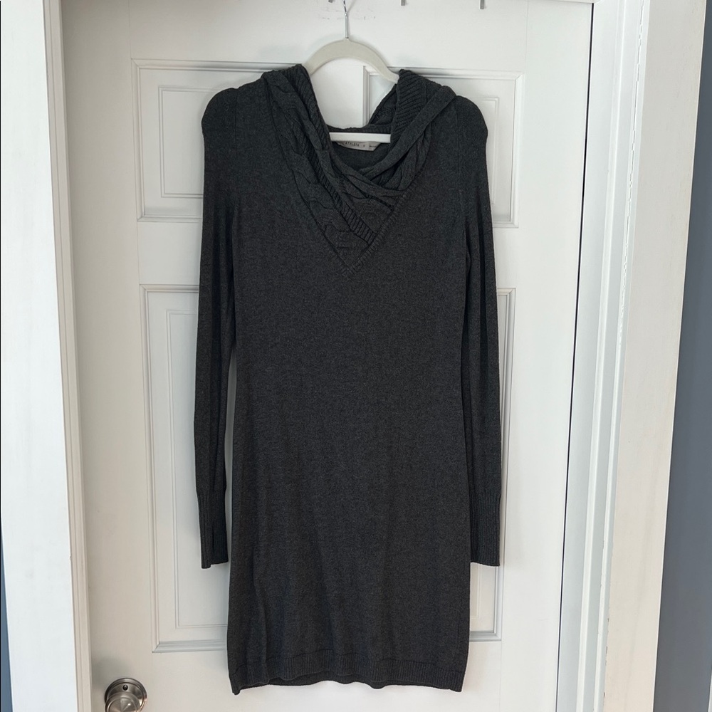 Athleta Charcoal Cable Knit Sweater dress